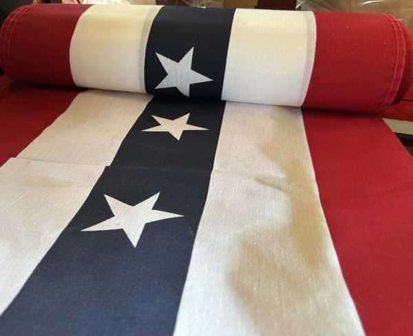 bunting cotton red, white & blue with stars