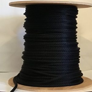 halyard #8 black polyester solid braid