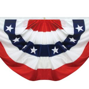 pleated 3' x 6' nyl glo decorative fan with stars