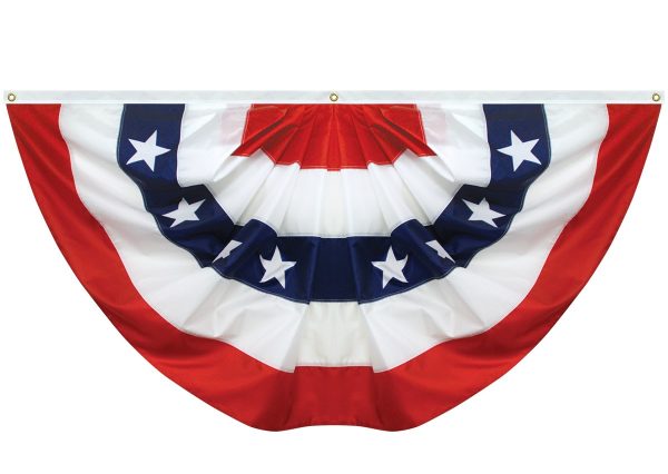 pleated 3' x 6' nyl glo decorative fan with stars