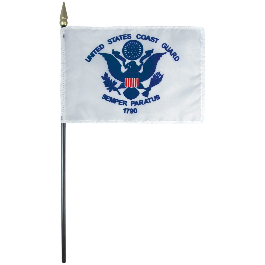 u.s. coast guard 4"x 6" stick flags