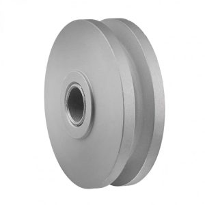 silver aluminum rope pulley