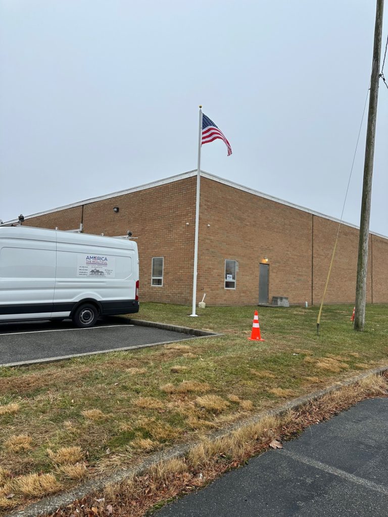 flagpole install, 25' fiberglass, superdome, northvale