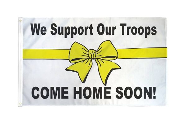 yellow ribbon support our troops flag