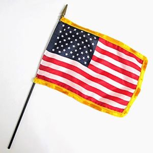 u.s. stick flag with fringe