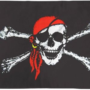 red bandana skull and cross bones grommet flag red bandana skull and cross bones grommet flag