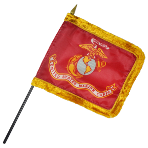 u.s. marine corp. stick flag with fringe