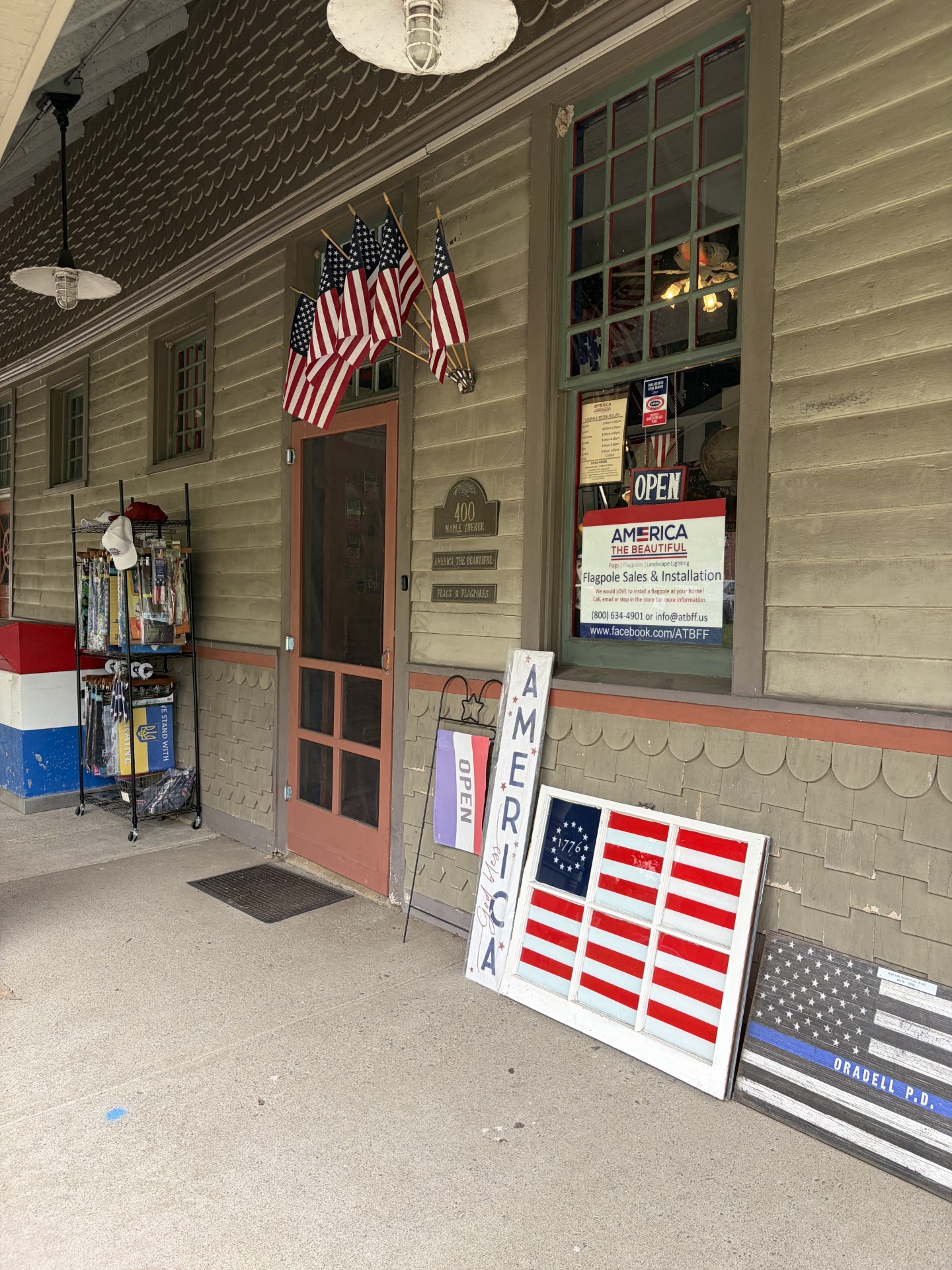 American Flag With Six Military Branch Flags Representing U.S. Armed Forces